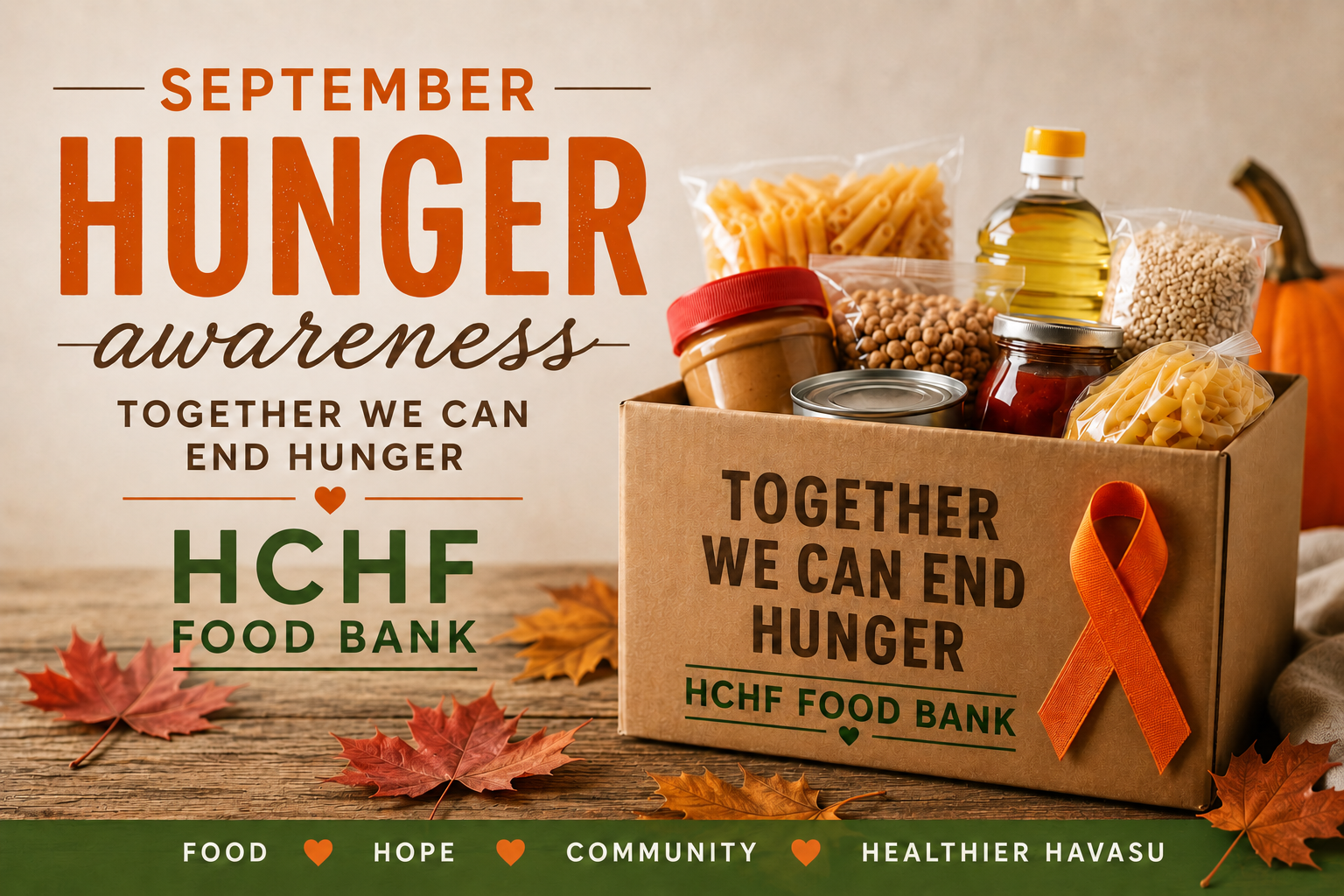 Food donation box supporting Hunger Awareness